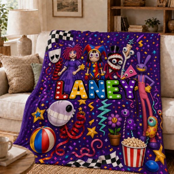 The Amazing Digital Circus Throw Blankets, Custom Name Throw