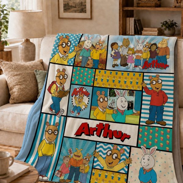 Arthur Throw Blankets, Retro Cartoon Comic Art Throw