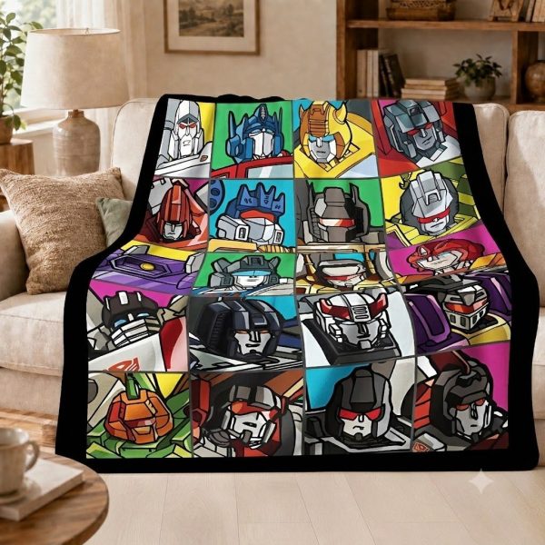 Transformers Throw Blankets, Retro G1 Robot Art Throw