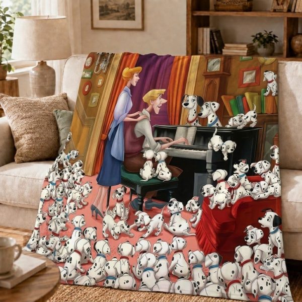 101 Dalmatians Throw Blankets, Vintage Disneyland Animation Art Throw