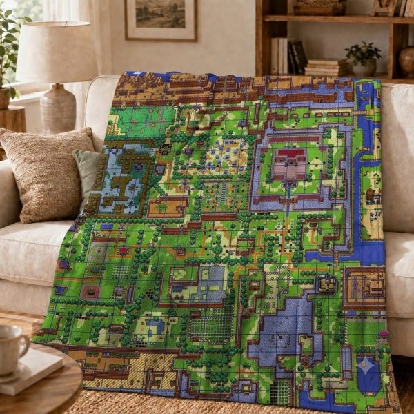 The Legend of Zelda Throw Blankets, Retro RPG Gamer Keepsake Gift