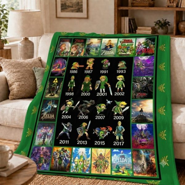 Throw Blankets for Zelda Fans, Retro RPG Video Game Keepsake Gift