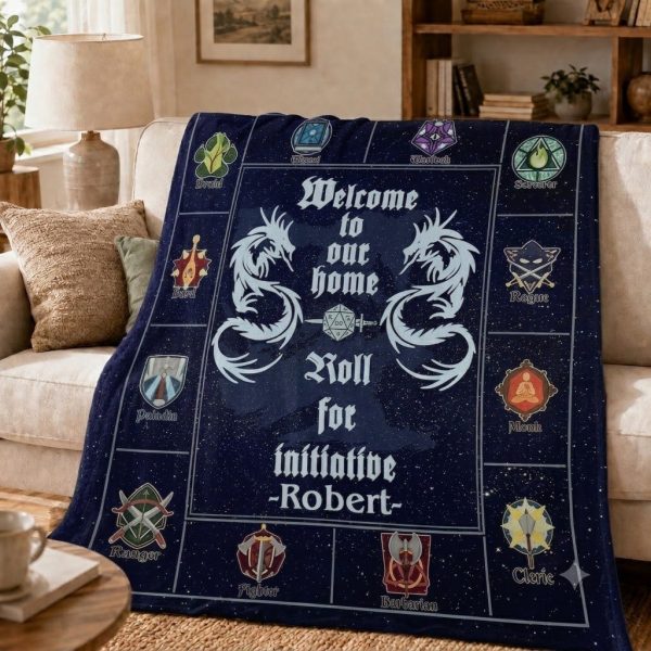 Throw Blankets with Custom Name for D&D Fans, Robert RPG Keepsake Gift