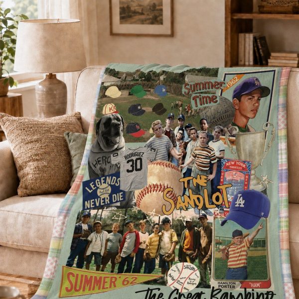 The Sandlot Throw Blankets, Vintage Baseball Art Throw