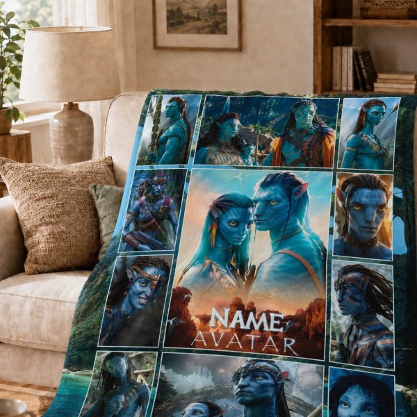 Personalized Avatar Throw Blankets, Custom Name Sci-Fi Gift