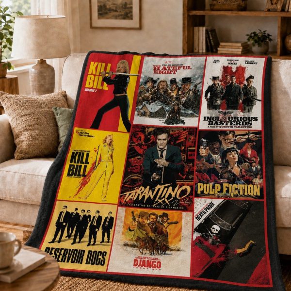 Quentin Tarantino Throw Blankets, Cult Movie Keepsake Gift