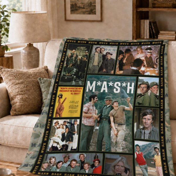 MASH Throw Blankets, Retro TV Sitcom Art Throw