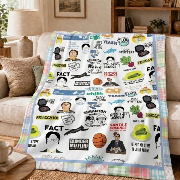 The Office Throw Blanket, Dunder Mifflin Cozy Home Decor Throw