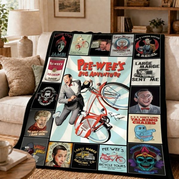 Pee-wee's Big Adventure Throw Blanket, Cult Classic Movie Throw