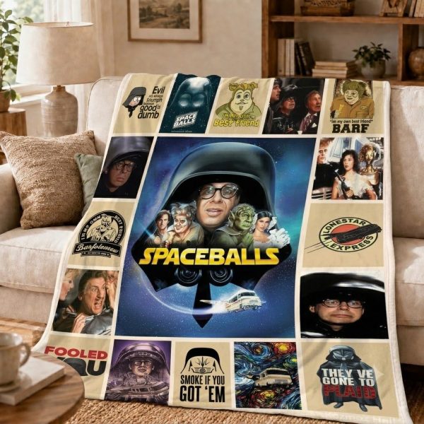 Spaceballs Throw Blanket, Nostalgic Parody Movie Home Decor Throw