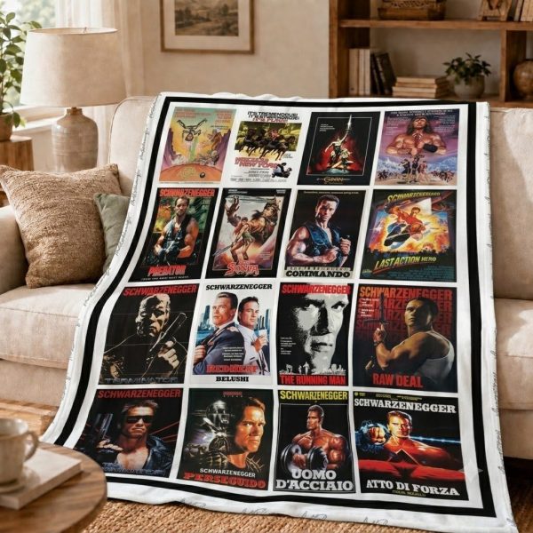 Arnold Schwarzenegger Throw Blanket, Action Hero Keepsake Gift