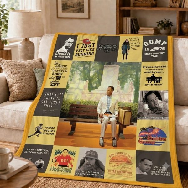 Forrest Gump Throw Blanket, Classic Cinema Keepsake Gift