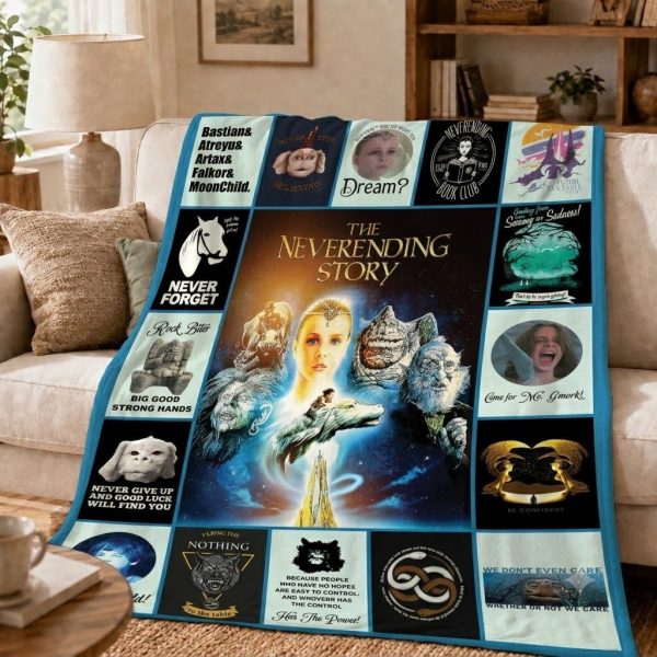 The NeverEnding Story Throw Blanket, Fantasy Movie Art Throw