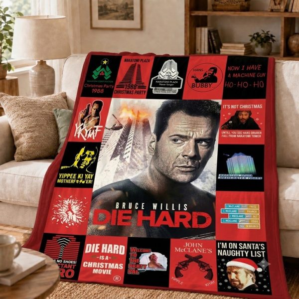 Die Hard Throw Blanket – Nakatomi Plaza Movie Gift