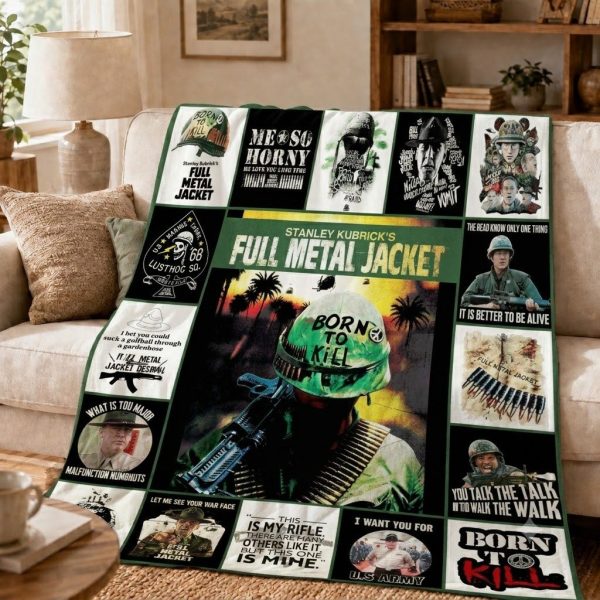 Full Metal Jacket Throw Blanket, War Movie Throw