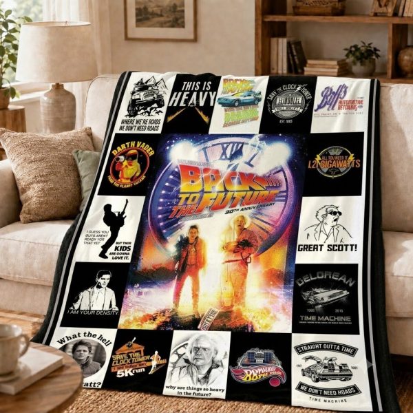 Back to the Future Movie Fleece Throw Blanket