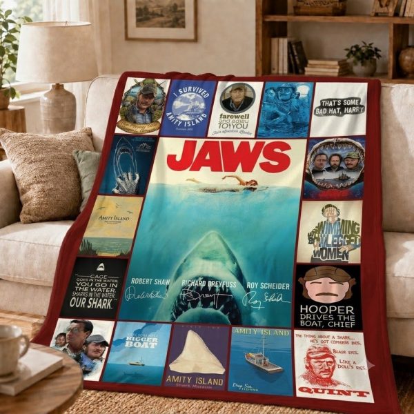 Jaws Throw Blanket – Classic Shark Movie Gift