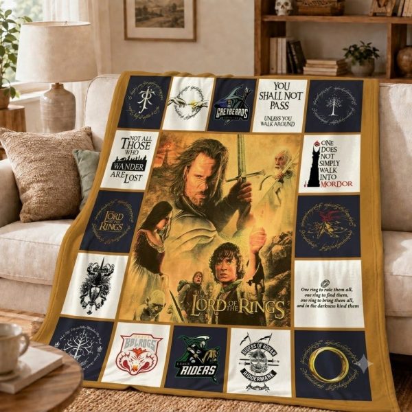 The Lord of the Rings Throw Blanket, Epic Fantasy Throw