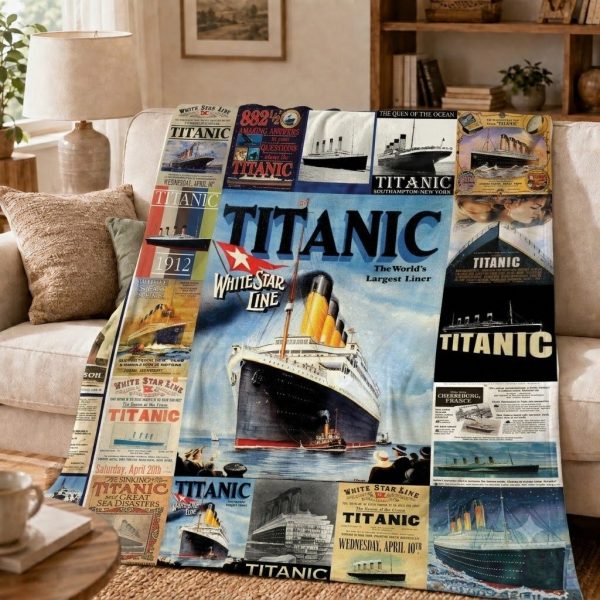 Titanic Throw Blanket, Nostalgic Cinema Home Decor Throw