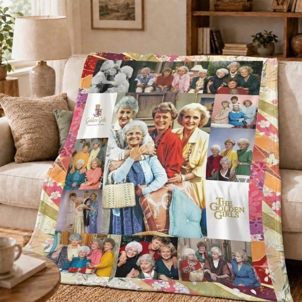 The Golden Girls Throw Blanket, Retro Sitcom Art Throw