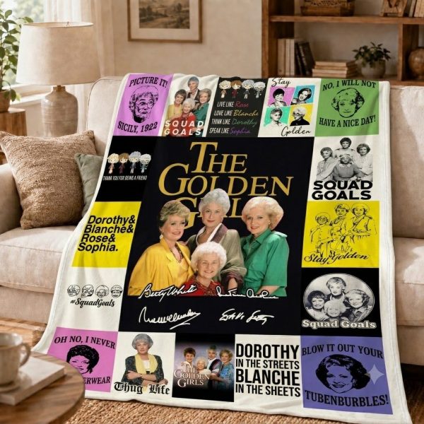 The Golden Girls Throw Blanket, Vintage Sitcom Graphic Keepsake