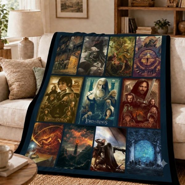 The Lord of the Rings Throw Blanket, Epic Fantasy Movie Art Throw
