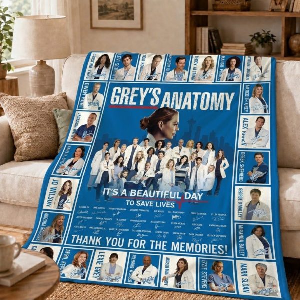Grey's Anatomy Throw Blanket, Medical Drama Keepsake Gift