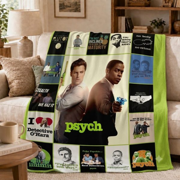 Psych Throw Blanket, Cult Comedy TV Show Keepsake Gift