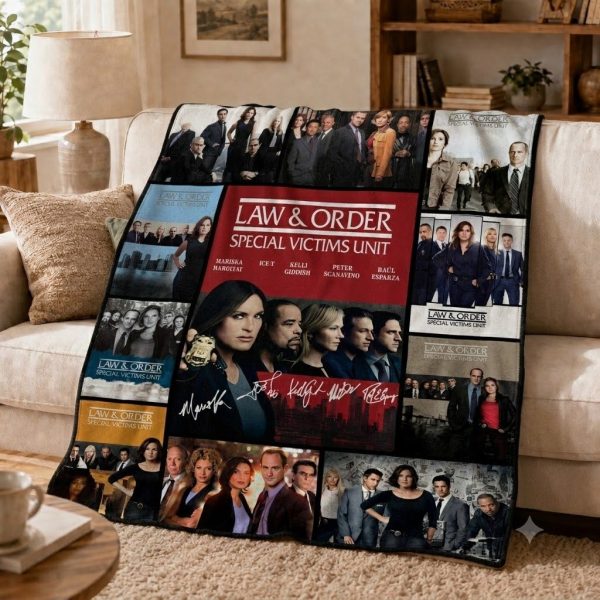 Law & Order SVU Throw Blanket, Retro Crime Drama Art Throw