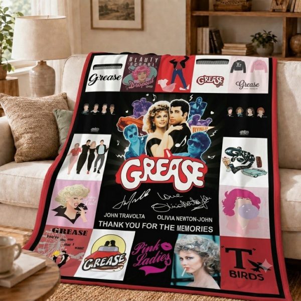 Grease Throw Blanket, Vintage Cinema Home Decor Throw