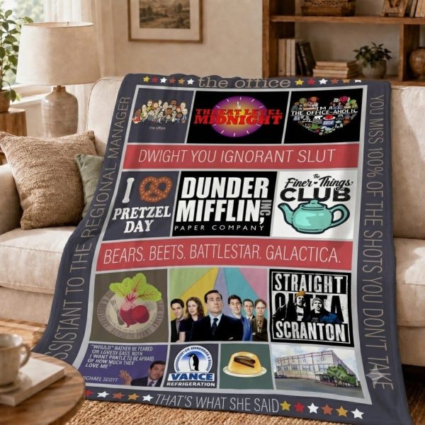 The Office Throw Blanket, Dunder Mifflin Home Decor Throw