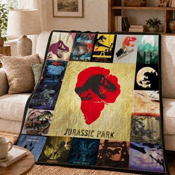 Jurassic Park Throw Blanket, Sci-Fi Movie Keepsake Gift