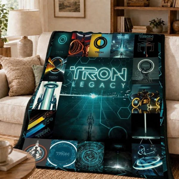 Tron Legacy Throw Blanket, Cyberpunk Cinematic Keepsake Gift