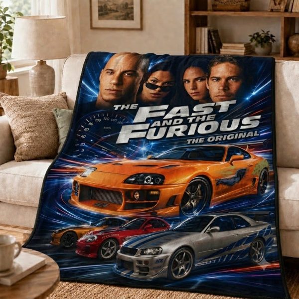 Fast and Furious Throw Blanket, Retro Racing Throw