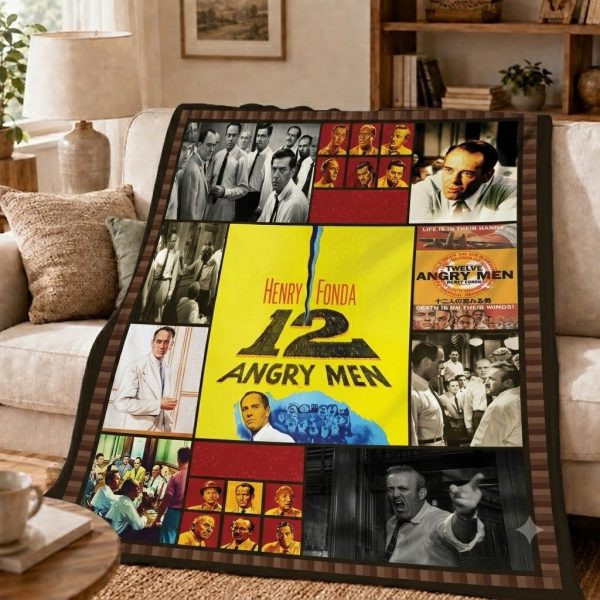 12 Angry Men Throw Blanket, Vintage Legal Drama Home Decor Throw