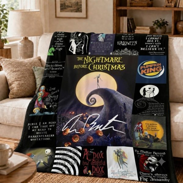 The Nightmare Before Christmas Throw Blanket, Spooky Throw