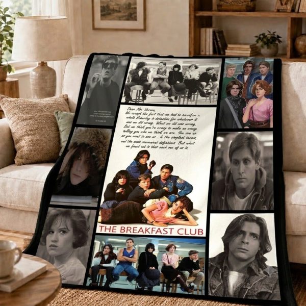 The Breakfast Club Throw Blanket, Retro 80s Movie Art Throw