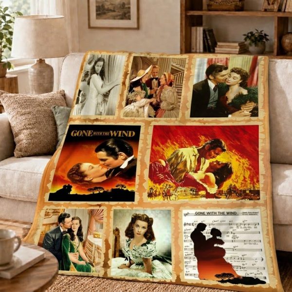 Gone with the Wind Throw Blanket, Cinematic Romance Home Decor Throw