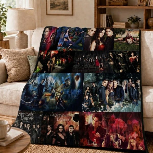 The Vampire Diaries Throw Blanket, Dark Gothic Romance Art Throw