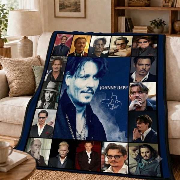 Johnny Depp Throw Blanket, Cinematic Fan Home Decor Throw
