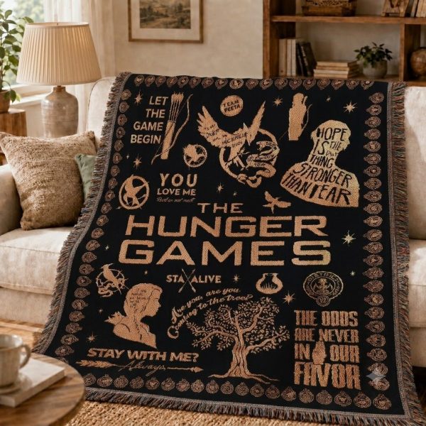 The Hunger Games Throw Blanket, Woven Quote Tapestry Throw