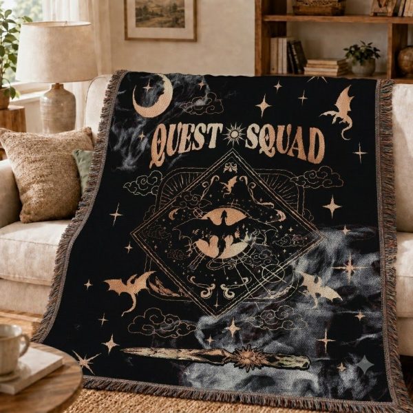 Quest Squad Woven Blanket, Dragon RPG Throw