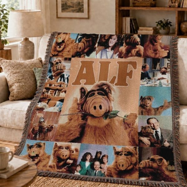 ALF Woven Blanket, Retro Sitcom Collage Throw